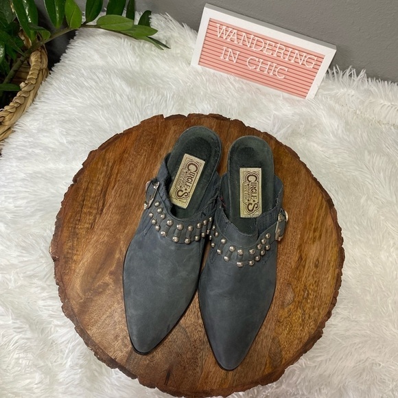 Circle S blue grey mules with studs size 7 - Picture 10 of 11